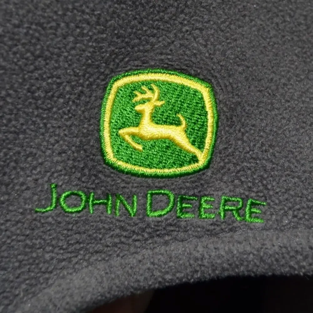 John Deere Fleece Hat Youth M/L Gray Black Green & Yellow
